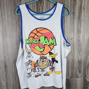 Space Jam Tune Squad Tank Top Heathered Blue and white Officially licensed Sz XL